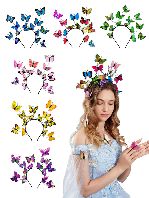 Fashion Hairband Headpieces Headdress Hair Ornaments Wedding Headwear Bride Ladies Wedding Butterfly Headband Hair Accessories
