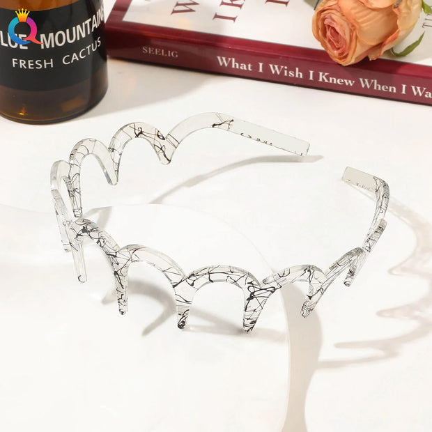 Fashion Wave Headbands for Women Solid Color Toothed Non-slip Hair Bands Girl Face Wash Sports Hairbands Hair Accessories