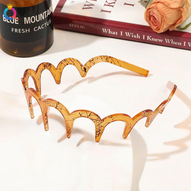 Fashion Wave Headbands for Women Solid Color Toothed Non-slip Hair Bands Girl Face Wash Sports Hairbands Hair Accessories