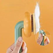 Pumpkin Self Cleaning Slicker Comb for Dog Cat Puppy Rabbit, Grooming Brush Tool Gently Removes Loose Undercoat Tangled Hair