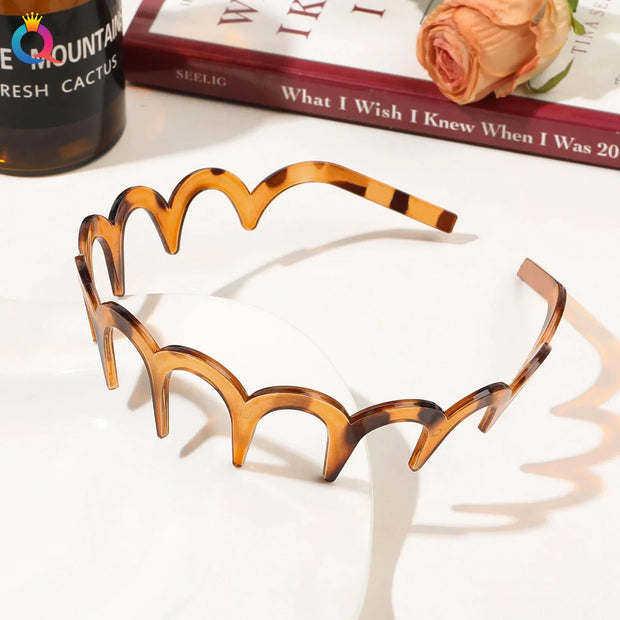 Fashion Wave Headbands for Women Solid Color Toothed Non-slip Hair Bands Girl Face Wash Sports Hairbands Hair Accessories