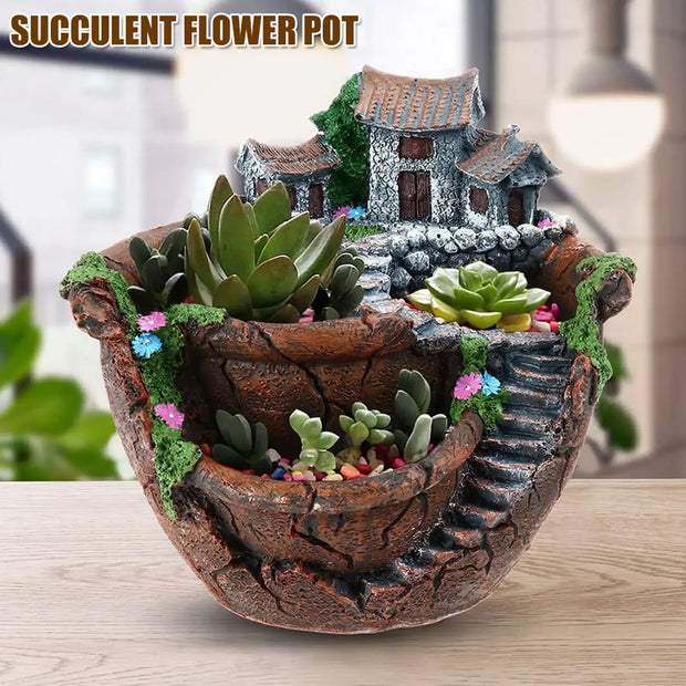 Fairy Garden Flower Bed House Garden Sky Flowerpot Home Garden Flower Pot