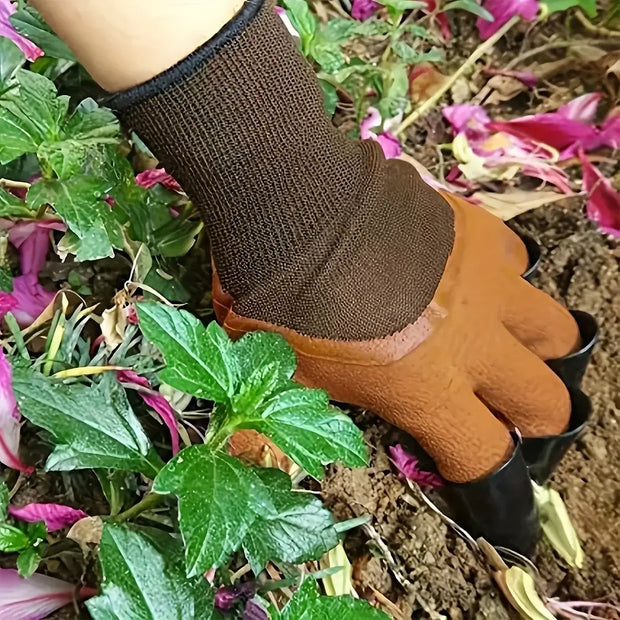 1 pair - Claw gardening gloves, digging and planting protective gloves, durable, waterproof, and impermeable household gloves