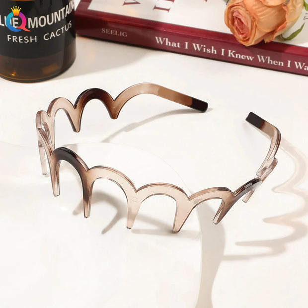 Fashion Wave Headbands for Women Solid Color Toothed Non-slip Hair Bands Girl Face Wash Sports Hairbands Hair Accessories