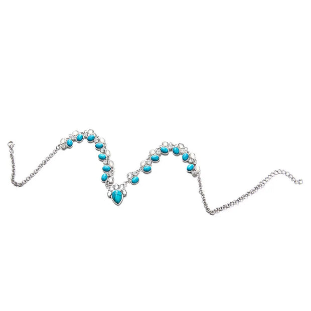 Hot Fashion  Color Boho white green flowers statement Necklaces Beads Choker Pendants Necklaces For Women Bijoux