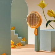 Pumpkin Self Cleaning Slicker Comb for Dog Cat Puppy Rabbit, Grooming Brush Tool Gently Removes Loose Undercoat Tangled Hair