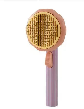 Pumpkin Self Cleaning Slicker Comb for Dog Cat Puppy Rabbit, Grooming Brush Tool Gently Removes Loose Undercoat Tangled Hair