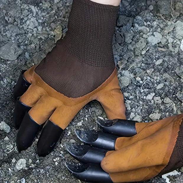 1 pair - Claw gardening gloves, digging and planting protective gloves, durable, waterproof, and impermeable household gloves