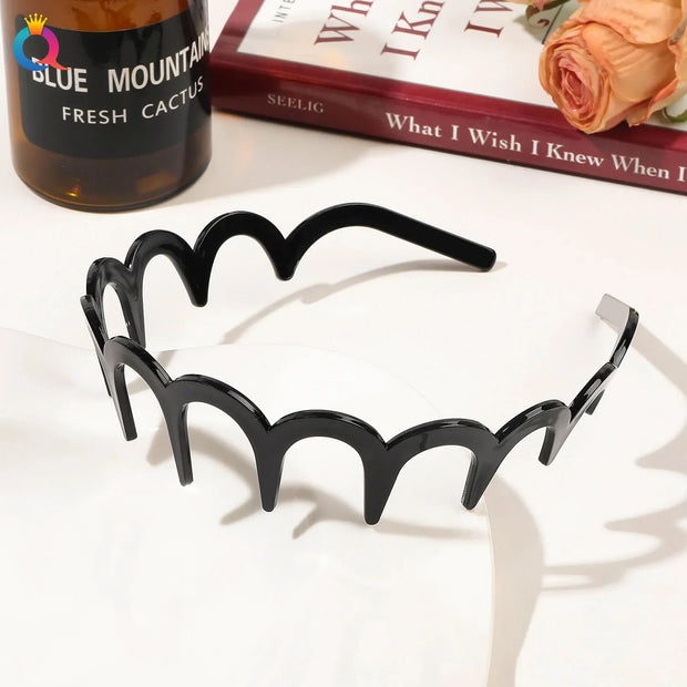 Fashion Wave Headbands for Women Solid Color Toothed Non-slip Hair Bands Girl Face Wash Sports Hairbands Hair Accessories