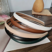 Fashion PU Solid Good Bezel Headwear Women Headband Girls Vintage Hair Bands Hairband Hoop for Holiday Party Hair Accessories